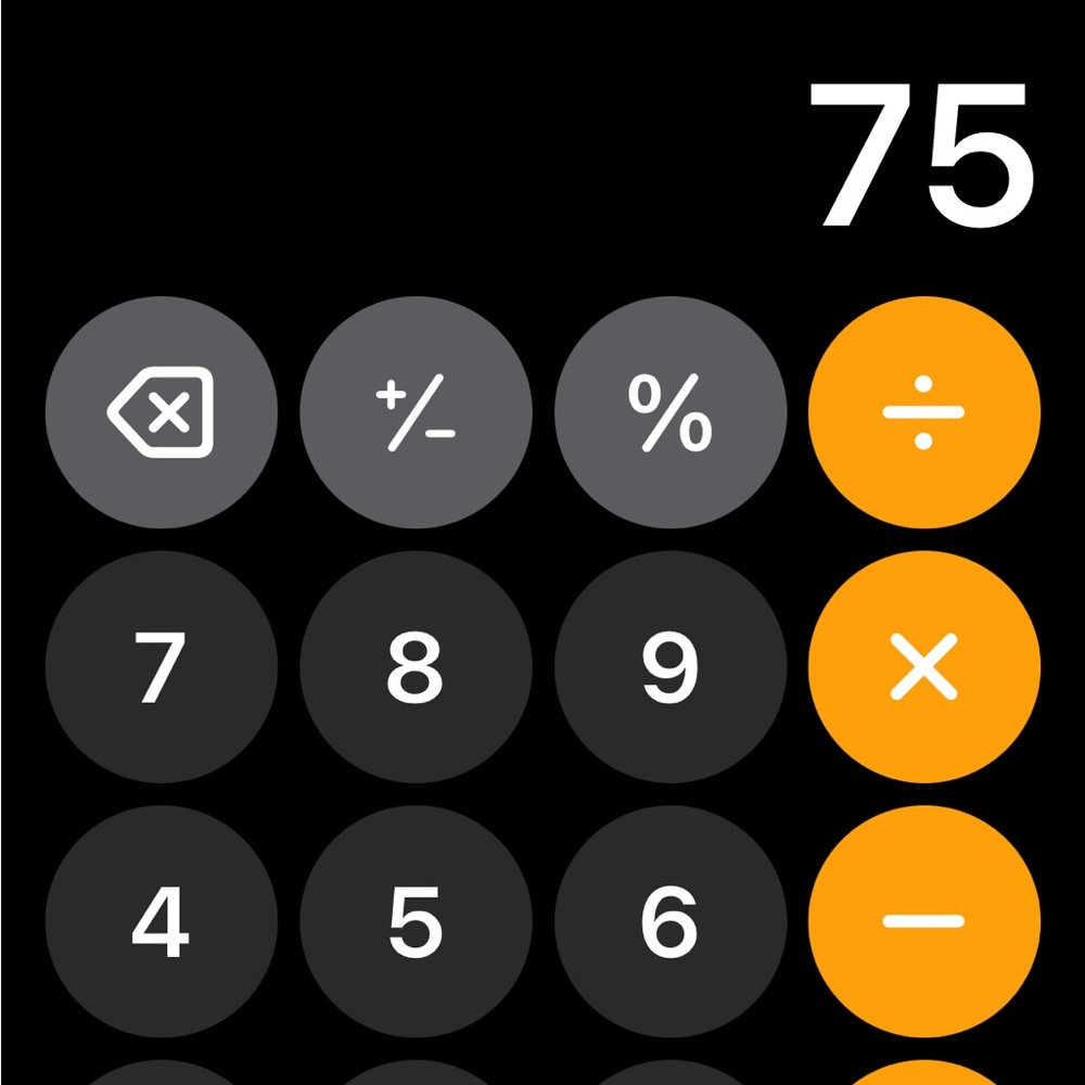 Black and Orange Calculator Interface